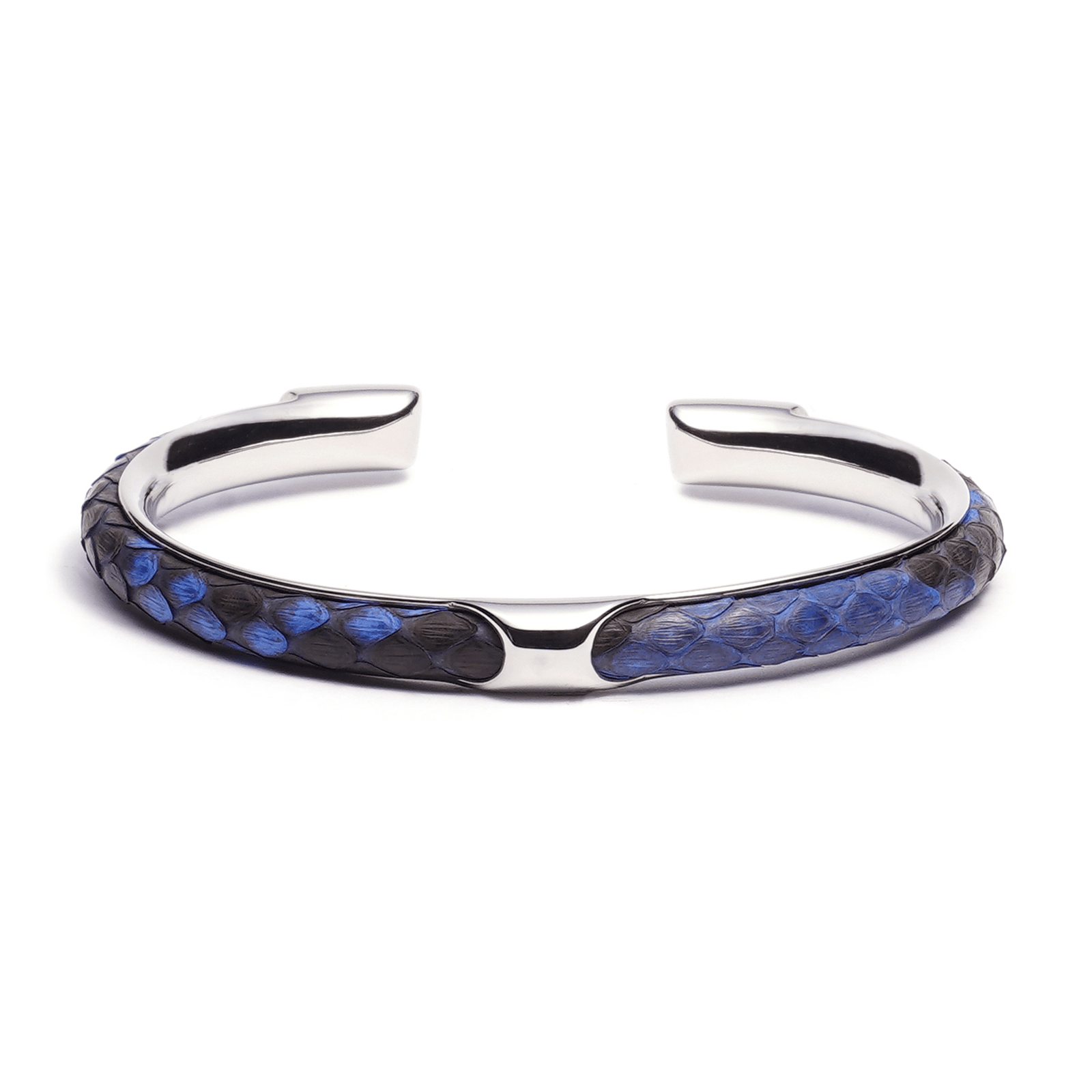 Infinity Blue Python Exotic Leather Cuff Bracelet | Caligio – CALIGIO