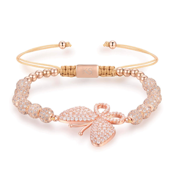 caligio Kate Sira Women Bracelets Butterfly Rose Gold Adjustable [6 to 7"] small gift  cheap gift for men  shackle bracelet mens anchor bracelet