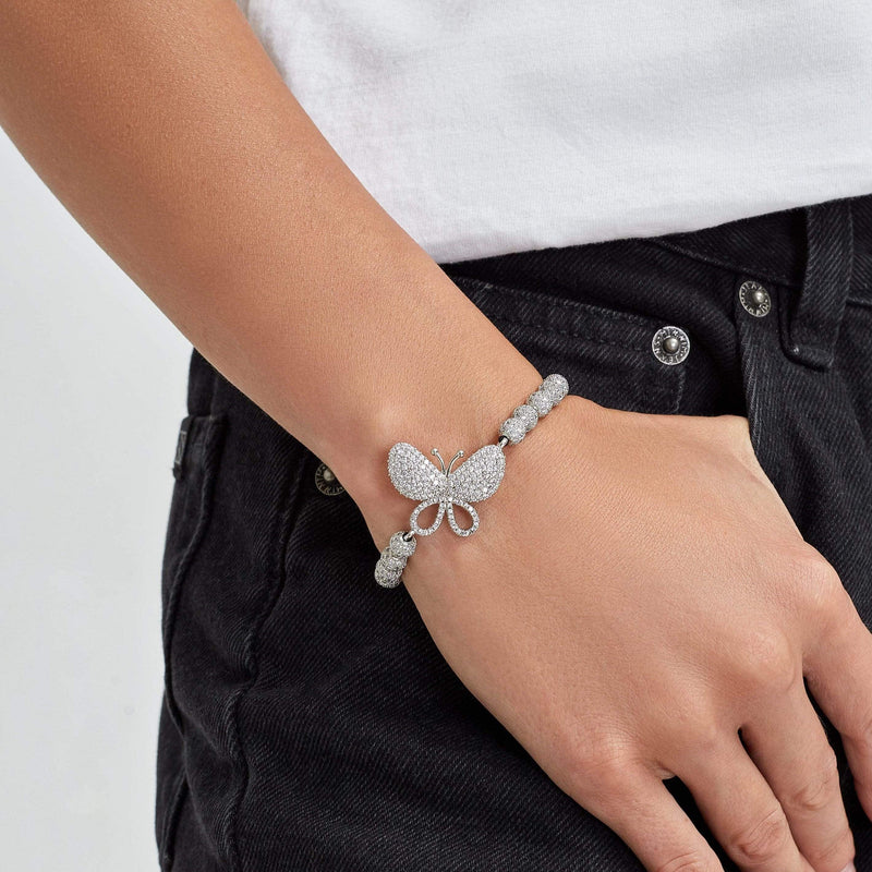 caligio Kate Sira Women Bracelets Butterfly Silver Adjustable [6 to 7"] small gift  cheap gift for men  shackle bracelet mens anchor bracelet