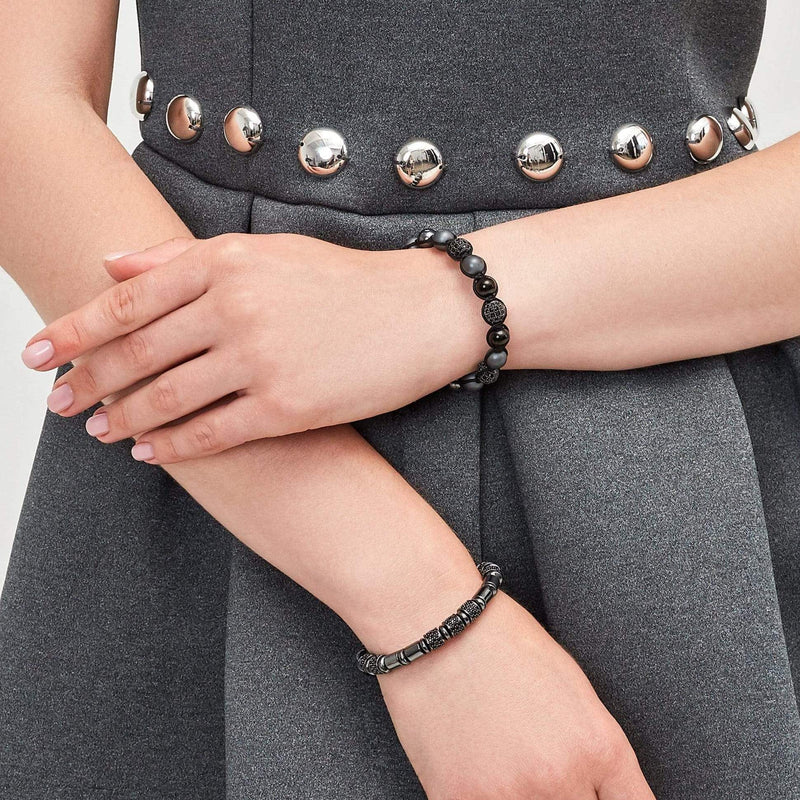 caligio Kate Sira Women Bracelets LOUVRE BLACK Adjustable [6 to 7"] small gift  cheap gift for men  shackle bracelet mens anchor bracelet