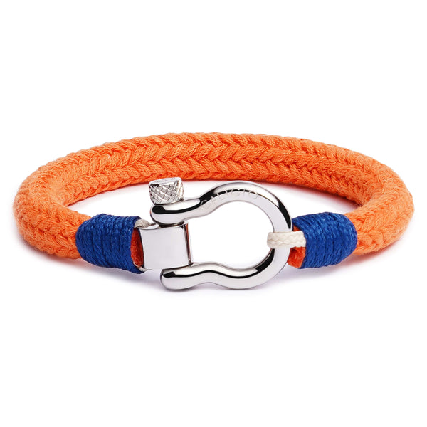 Omega Bracelet of Orange Cotton Rope and Bow-Type Shacke for Men – CALIGIO
