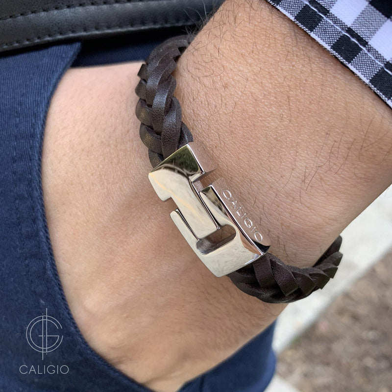 caligio Prime Bracelets Prime Dark Brown "Braided Leather