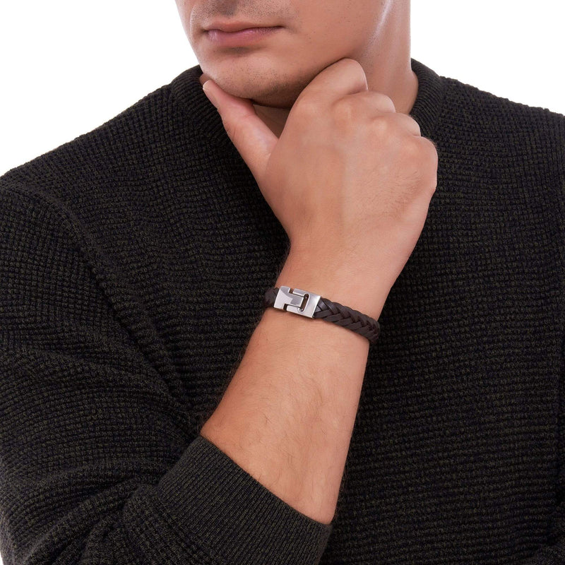 caligio Prime Bracelets Prime Dark Brown "Braided Leather