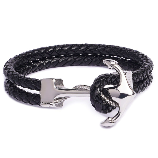 GetUSCart PAUL HEWITT Anchor Bracelet for Men and Women PHREP  Anchor  Unisex Bracelet Nylon Black Sailcloth Bracelets for Men and Women with Anchor  Jewelry Made of Stainless Steel