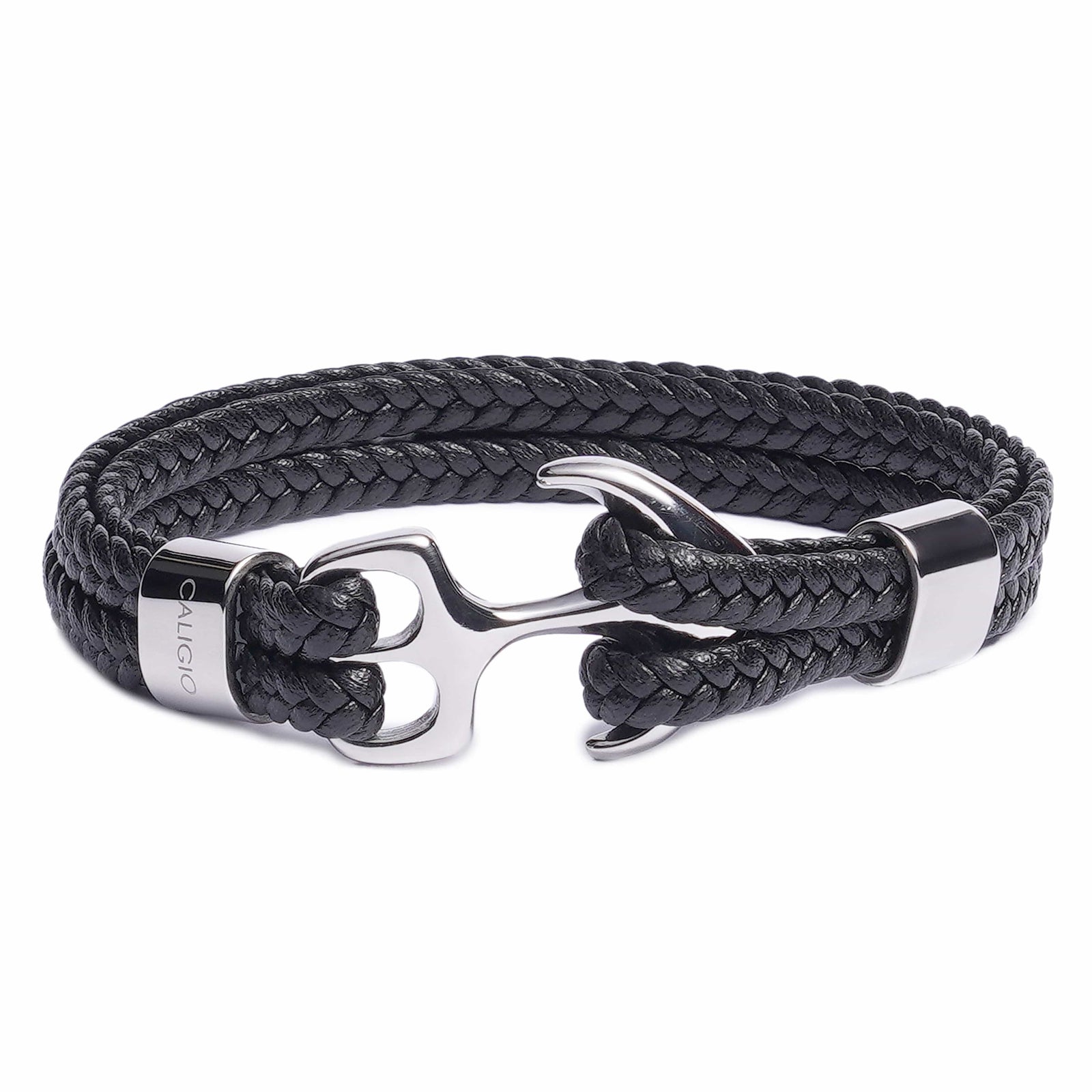 XL size for Men's Bracelet Foss with Leather Rope with Anchor