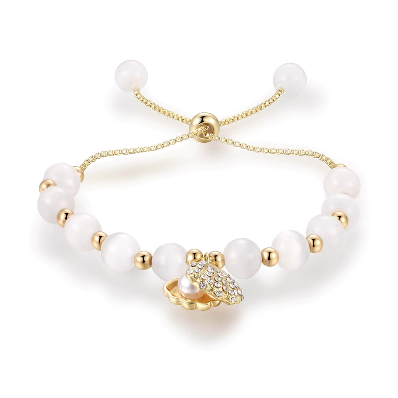 Adjustable sales pearl bracelet