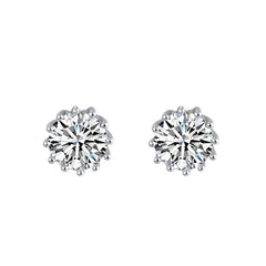 Montana sterling silver earrings, crown shaped settings holding a CZ diamond