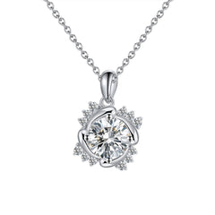 Beverly 18 inch sterling silver necklace with a CZ diamond pendant