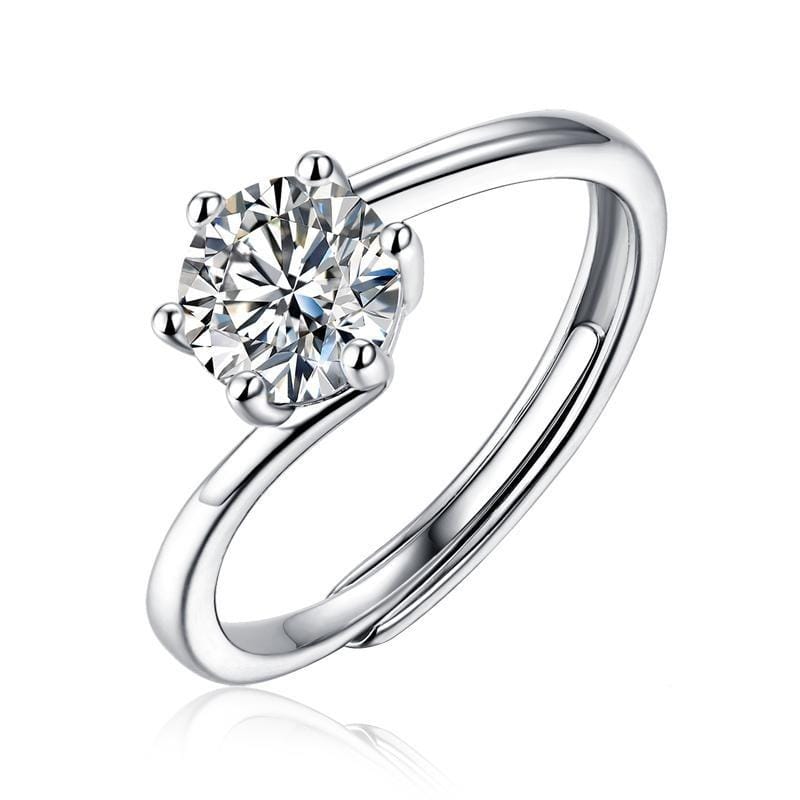 Diva Moissanite Sterling Silver Ring for Women | Caligio – CALIGIO